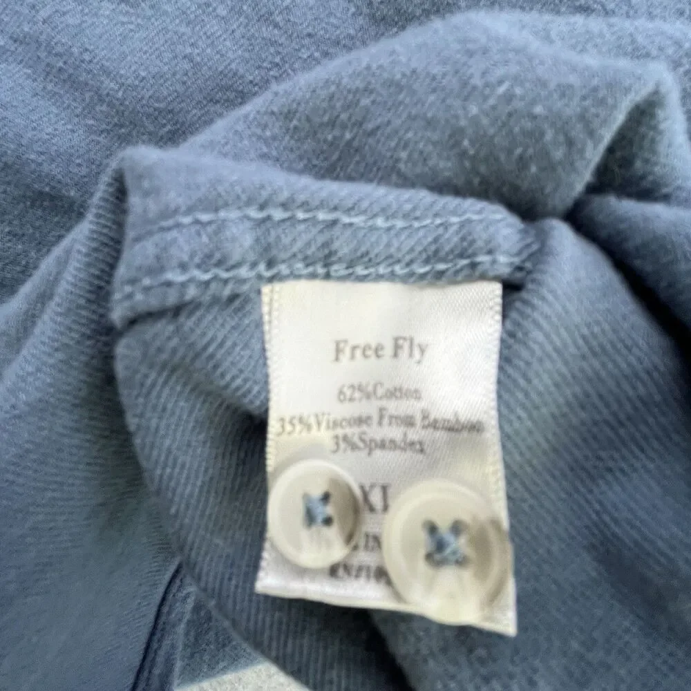 Free Fly Shirt Men's XL Blue Bamboo Cotton Blend Long Sleeve Button Up Pocket - Picture 5 of 11